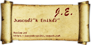 Juscsák Enikő névjegykártya